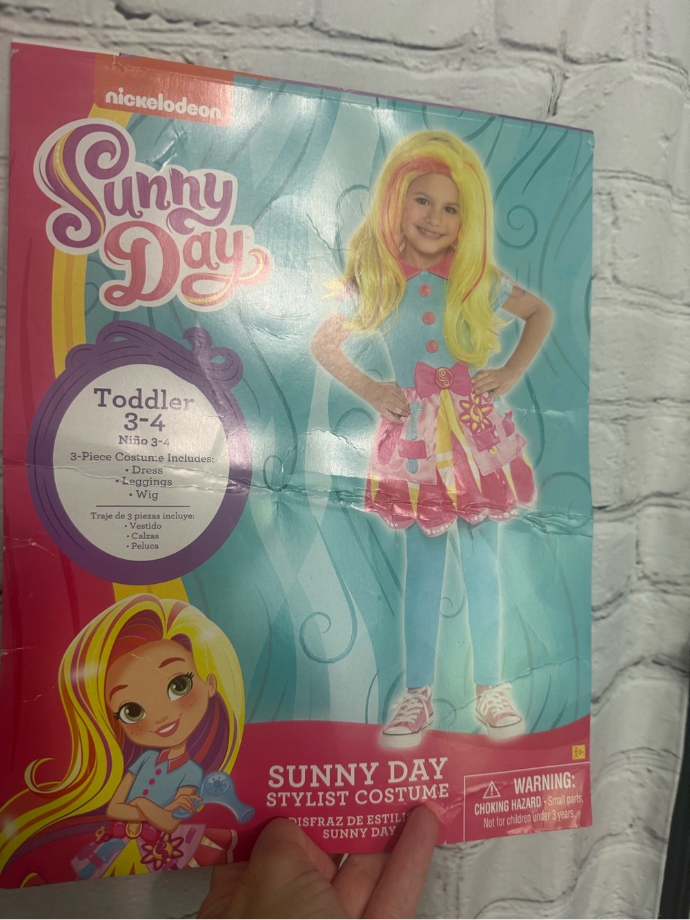 Nickelodeon Sunny Day Costume Dress with Yellow Wig & Pink Accents toddler 3-4